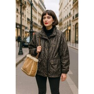Pile Ou Face Paris Women's Textured Print Jacket‎